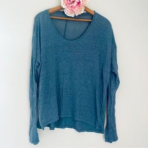 GAP Blue Long Sleeve Linen Top XL